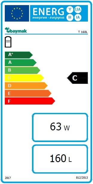 Baymak Aqua 160 Lt Tek Serpantinli Boyler Enerji Etiketleri